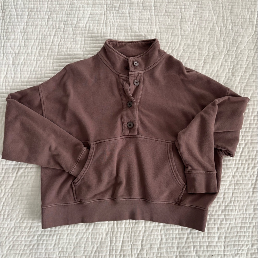 Aerie Women's Button Down Neck Sweater in Mauve